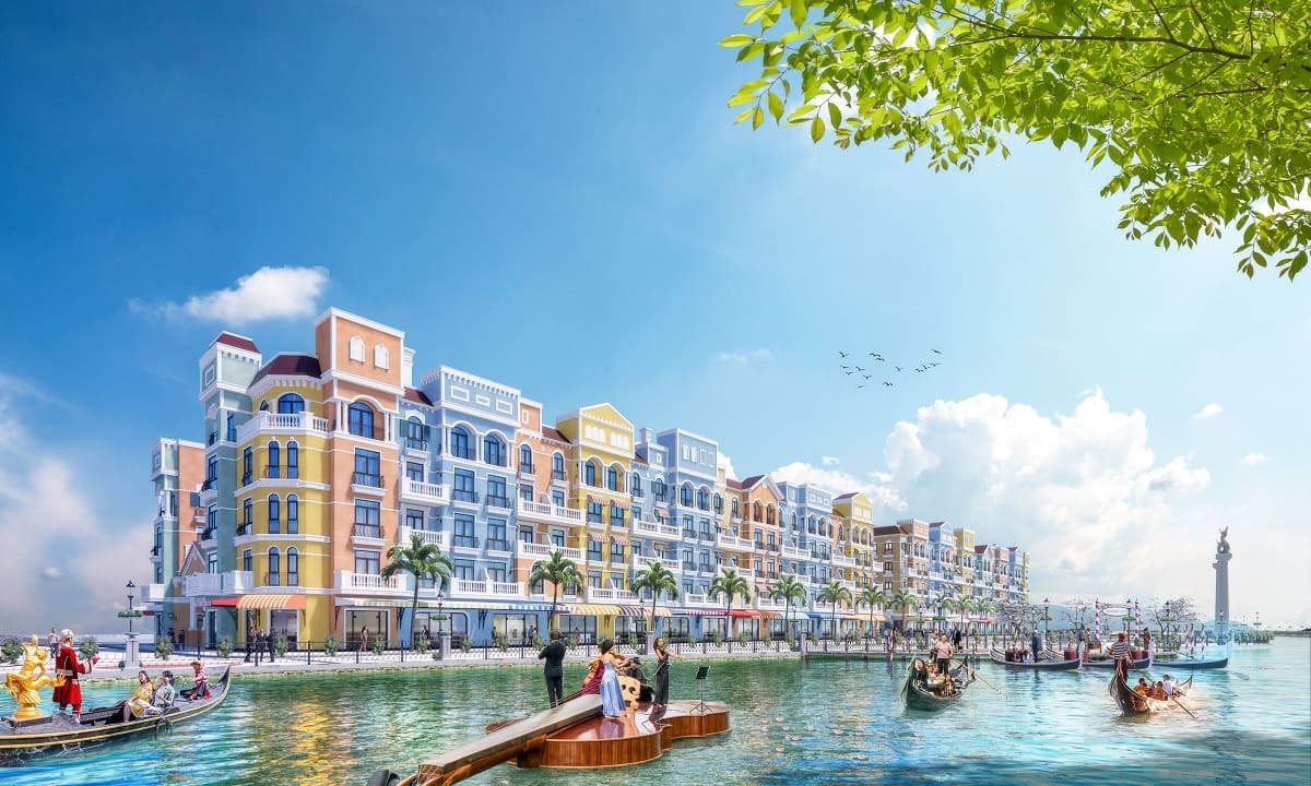 Phối cảnh phân khu The Venice lấy cảm hứng từ thành phố nổi tiếng của Italy.