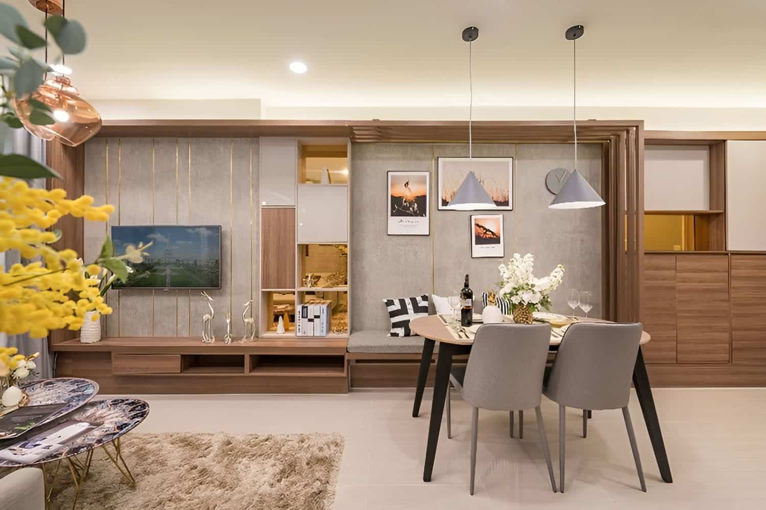 Thiết kế thông minh tạo cảm giác rộng rãi hơn so với diện tích thực cho căn hộ.