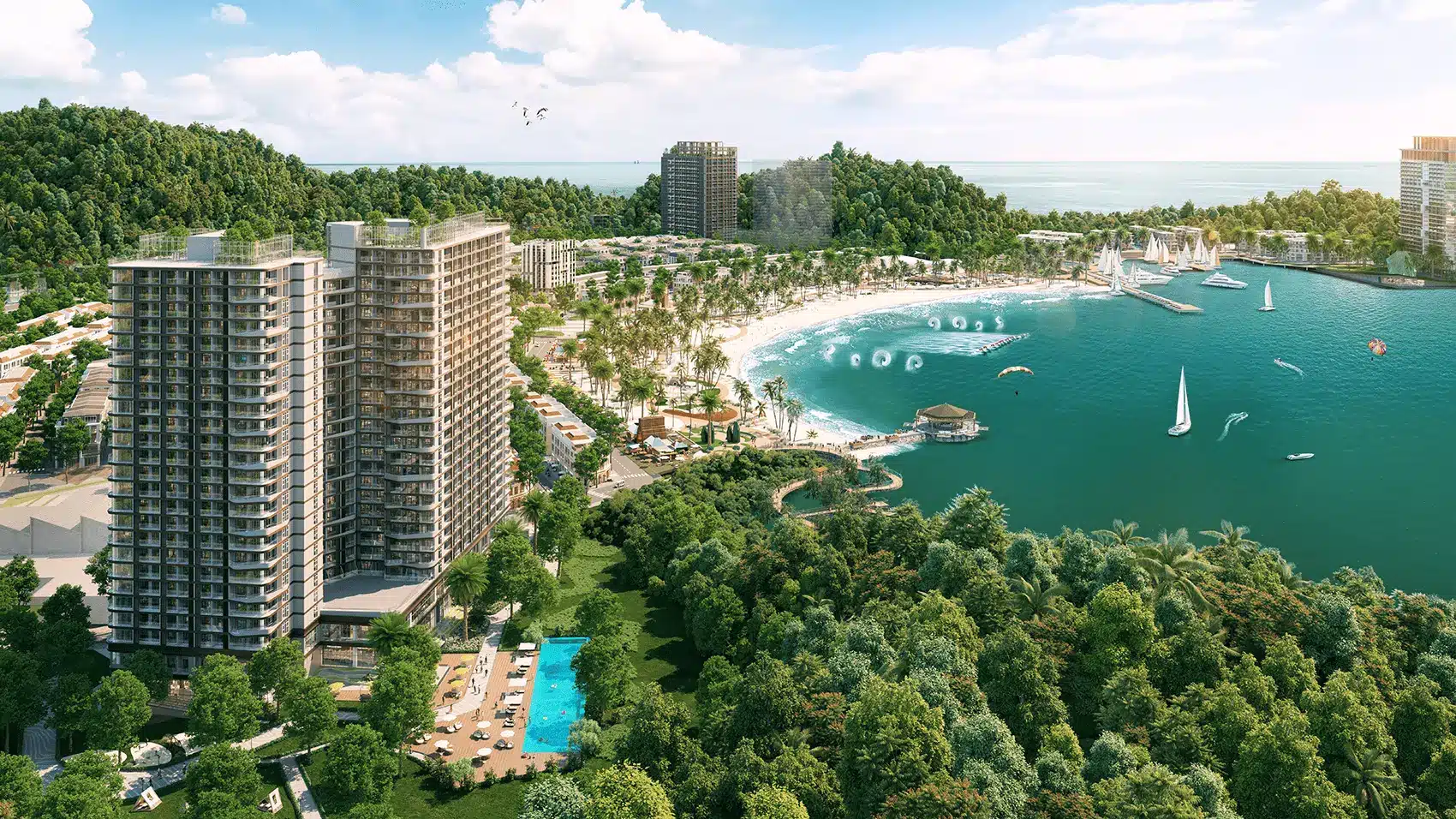 Quần thể Xanh Island Cát Bà: Sự kết hợp hoàn hảo giữa thiên nhiên hoang sơ và kiến trúc hiện đại.