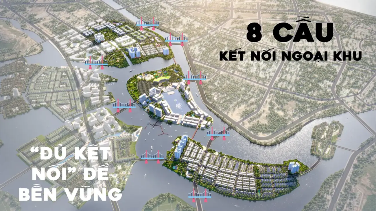 Tám cây cầu kết nối khu đô thị hiện đại mang đến sự bền vững và phát triển lâu dài.